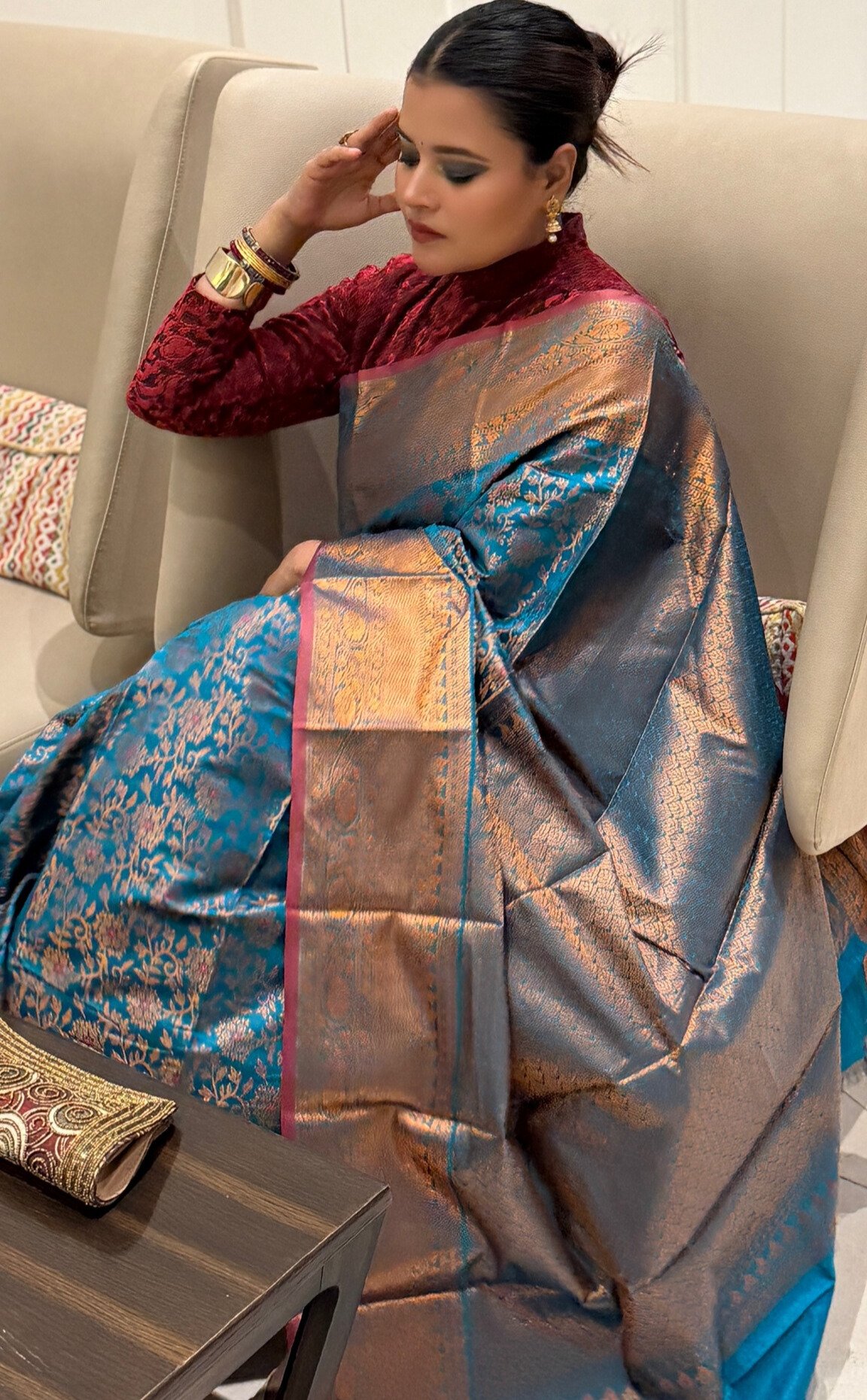 রিচ ব্লু & কপার গোল্ড কম্বিনেশন - Image 3